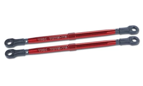 Traxxas Tubes™ Toe Links, Maxx (7075-T6 Aluminum, Red) (124mm, Rear) (2) (For Maxx® Models W/ Sealed Pivot Ball Suspension & 3.8” Wheels) 5143R