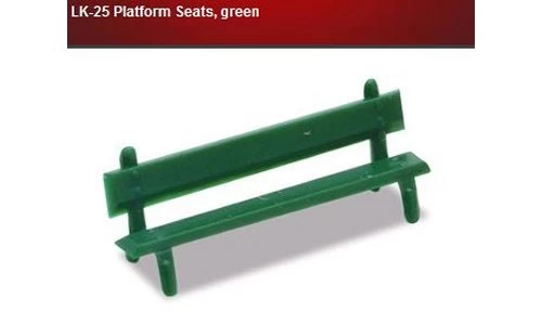 Peco LK-25 Platform Seats, Green (12) LK25