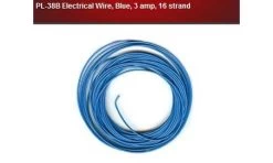 Peco PL-38B Electrical Wire, Blue, 3 Amp, 16 Strand PL38B
