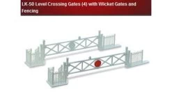 Peco LK-50 Level Crossing Gates (4) With Wicket Gates And Fencing LK50