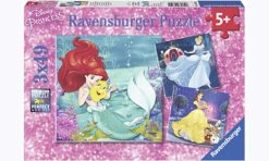 Ravensburger RB09350-2 Disney Princesses Adventure 3x49 Pieces