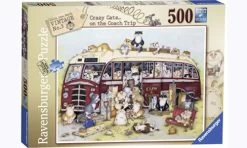 Ravensburger Crazy Cats On The Coach Trip 500pc